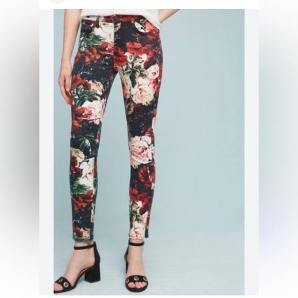 7 For All Mankind - Floral Skinny Ankle Length Jeans- 26 - Picture 1 of 8